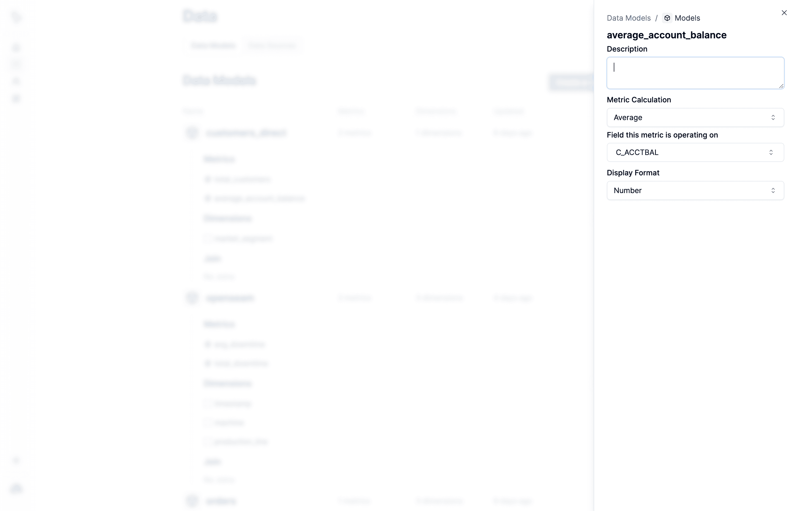 Metric Settings